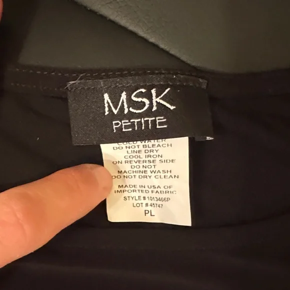 MSK Black Blouse with Beaded Sleeves - Picture 2 of 4